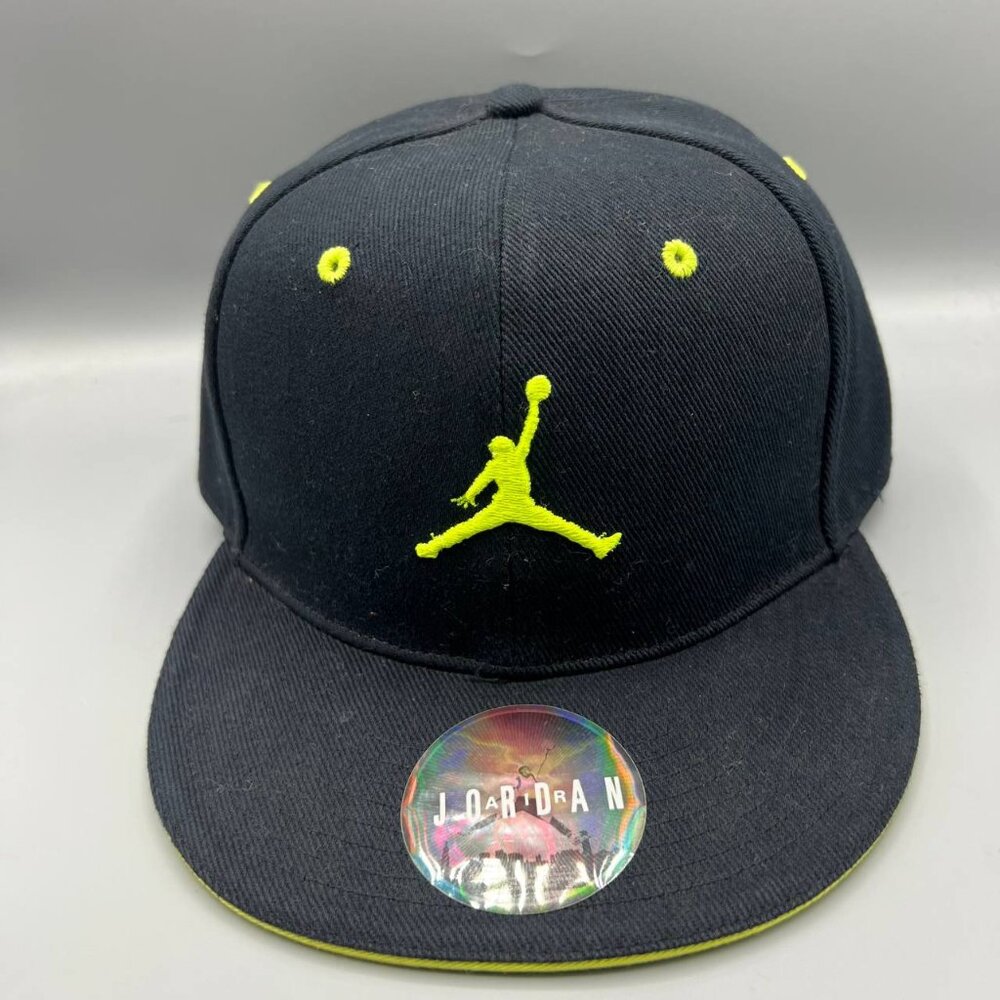 Air Jordan Hat Men 7 1/4 Black Embroidered Logo Jumpman‎ Fitted Cap